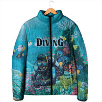Personalized Scuba Diving Padded Jacket Explore The Depths Discover Yourself - Wonder Print Shop