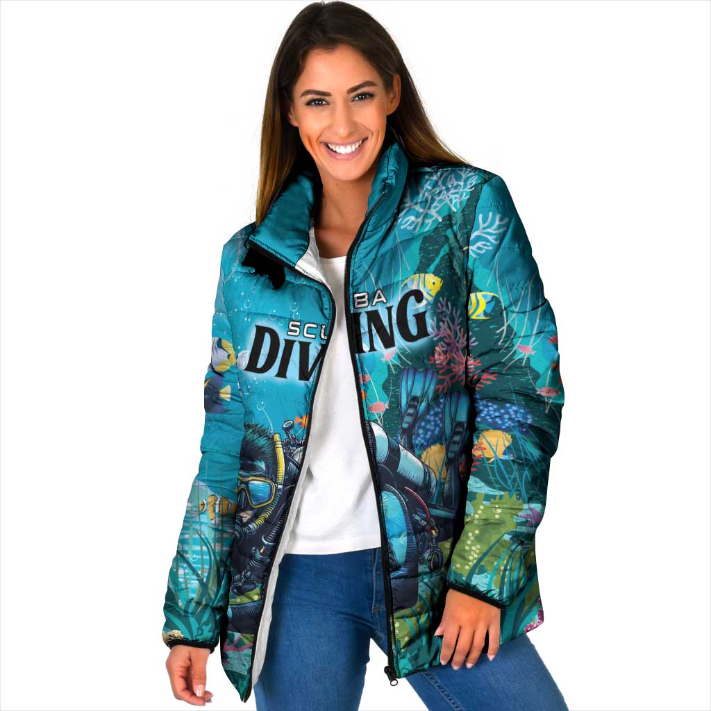 Personalized Scuba Diving Padded Jacket Explore The Depths Discover Yourself - Wonder Print Shop