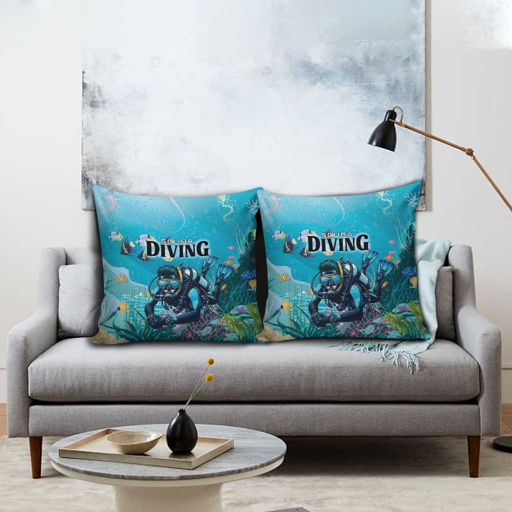 Scuba Diving Pillow Cover Explore The Depths Discover Yourself - Wonder Print Shop