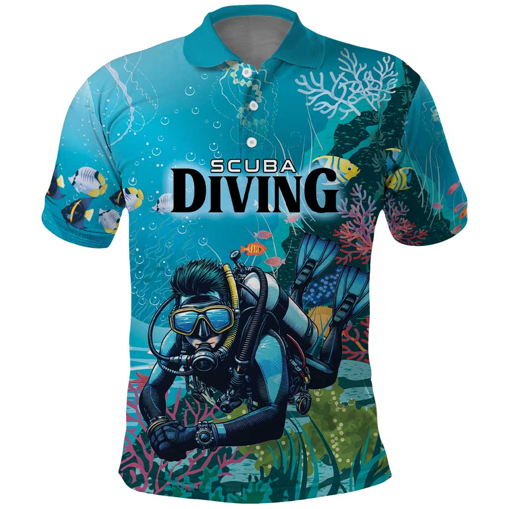Personalized Scuba Diving Polo Shirt Explore The Depths Discover Yourself - Wonder Print Shop