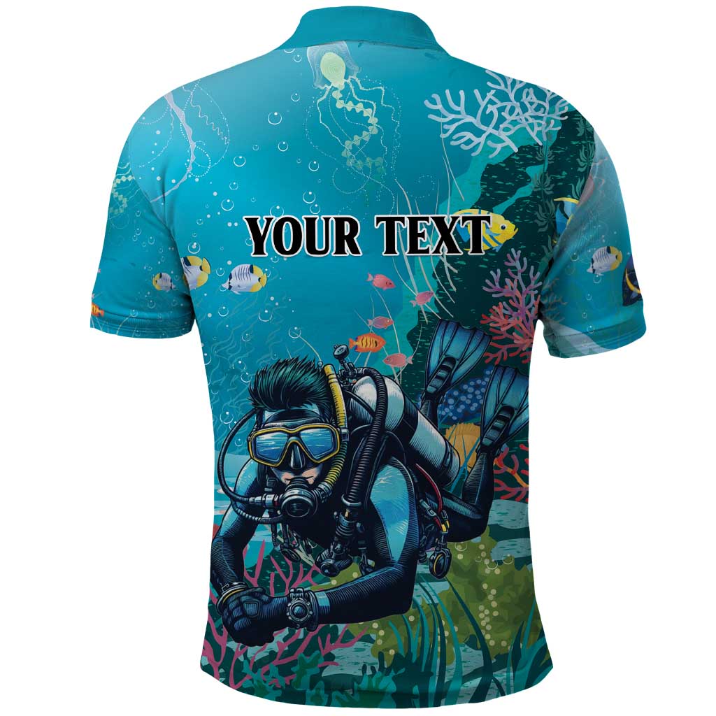 Personalized Scuba Diving Polo Shirt Explore The Depths Discover Yourself - Wonder Print Shop