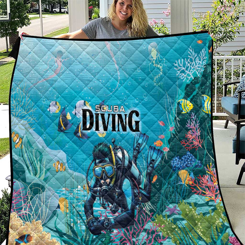 Scuba Diving Quilt Explore The Depths Discover Yourself - Wonder Print Shop