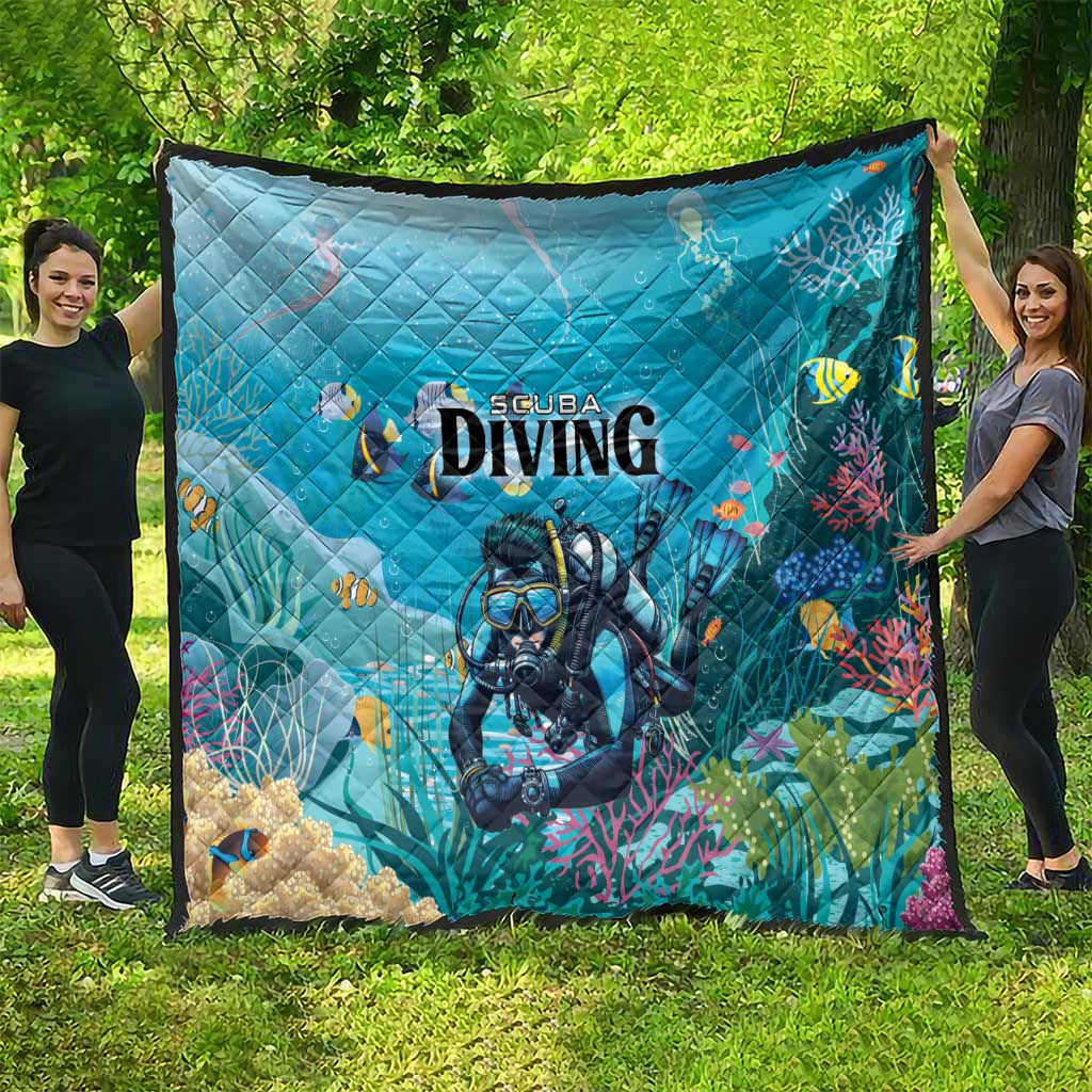 Scuba Diving Quilt Explore The Depths Discover Yourself - Wonder Print Shop