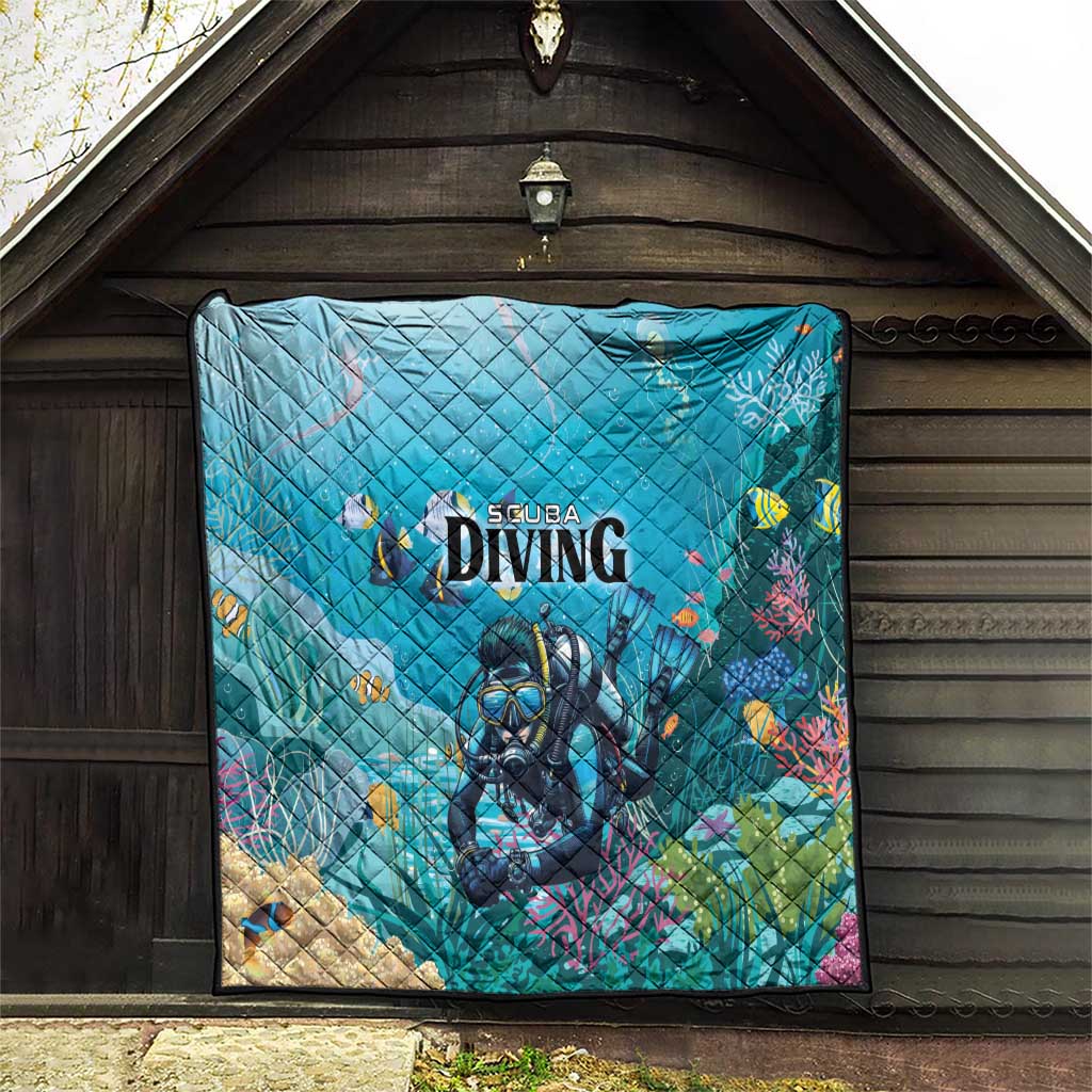 Scuba Diving Quilt Explore The Depths Discover Yourself - Wonder Print Shop