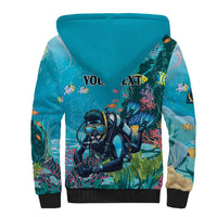 Personalized Scuba Diving Sherpa Hoodie Explore The Depths Discover Yourself - Wonder Print Shop