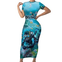 Personalized Scuba Diving Short Sleeve Bodycon Dress Explore The Depths Discover Yourself - Wonder Print Shop