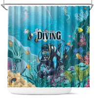 Scuba Diving Shower Curtain Explore The Depths Discover Yourself - Wonder Print Shop