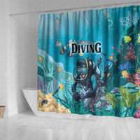 Scuba Diving Shower Curtain Explore The Depths Discover Yourself - Wonder Print Shop