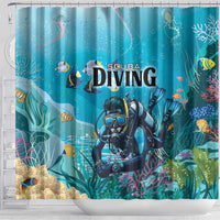 Scuba Diving Shower Curtain Explore The Depths Discover Yourself - Wonder Print Shop