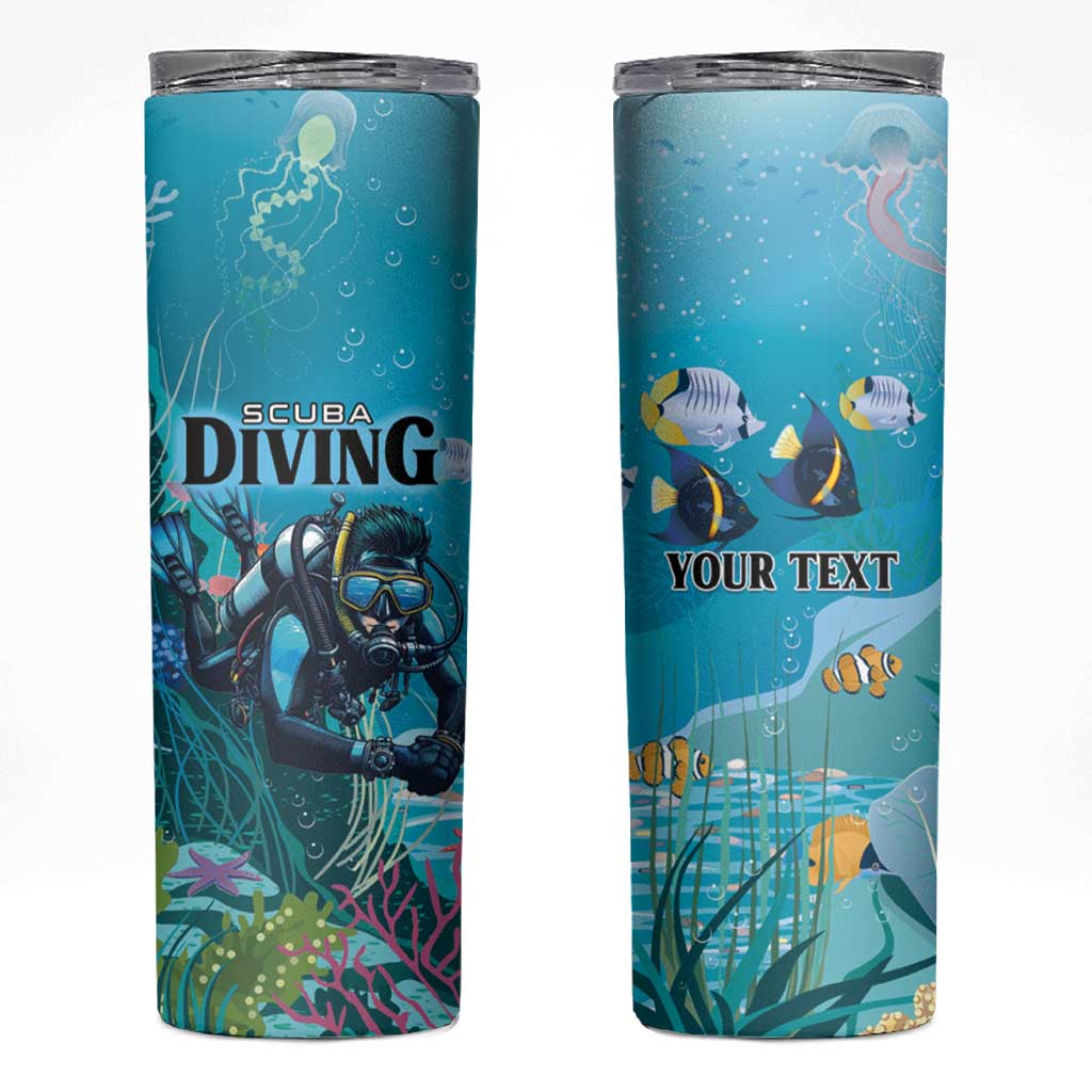 Personalized Scuba Diving Skinny Tumbler Explore The Depths Discover Yourself - Wonder Print Shop
