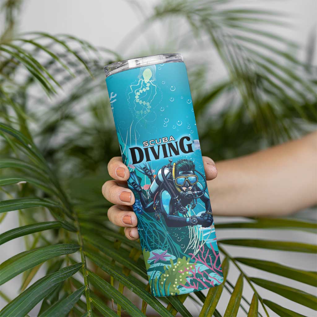 Personalized Scuba Diving Skinny Tumbler Explore The Depths Discover Yourself - Wonder Print Shop