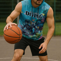 Personalized Scuba Diving Sleeveless Hoodie Explore The Depths Discover Yourself - Wonder Print Shop