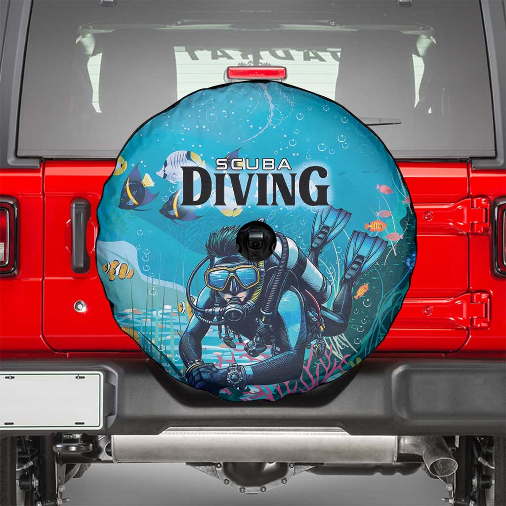 Scuba Diving Spare Tire Cover Explore The Depths Discover Yourself - Wonder Print Shop