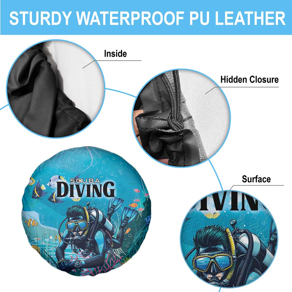 Scuba Diving Spare Tire Cover Explore The Depths Discover Yourself - Wonder Print Shop