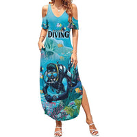 Personalized Scuba Diving Summer Maxi Dress Explore The Depths Discover Yourself - Wonder Print Shop