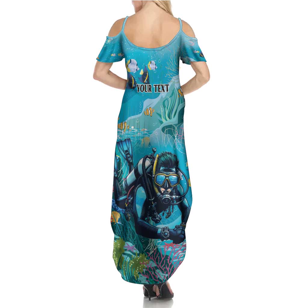 Personalized Scuba Diving Summer Maxi Dress Explore The Depths Discover Yourself - Wonder Print Shop