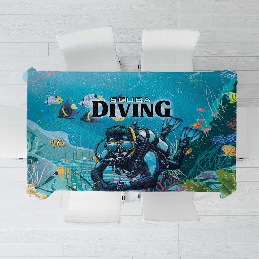 Scuba Diving Tablecloth Explore The Depths Discover Yourself - Wonder Print Shop