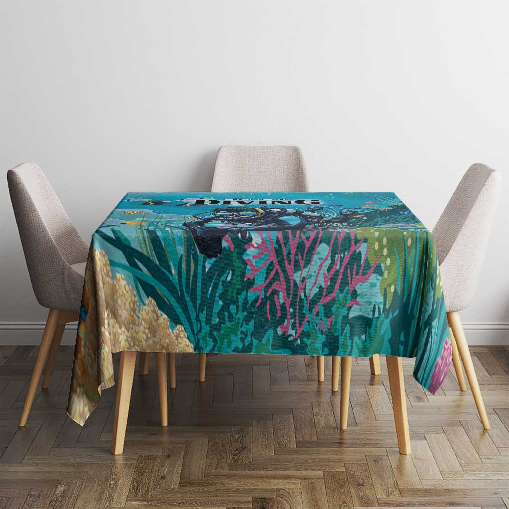 Scuba Diving Tablecloth Explore The Depths Discover Yourself - Wonder Print Shop
