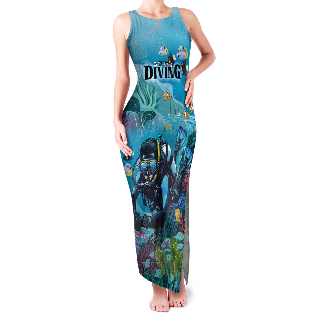 Personalized Scuba Diving Tank Maxi Dress Explore The Depths Discover Yourself - Wonder Print Shop