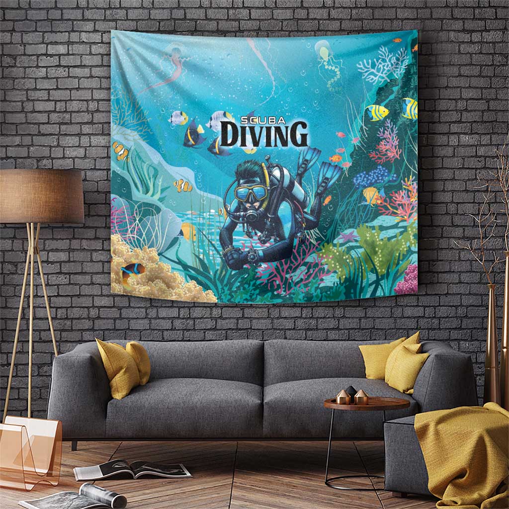 Scuba Diving Tapestry Explore The Depths Discover Yourself - Wonder Print Shop