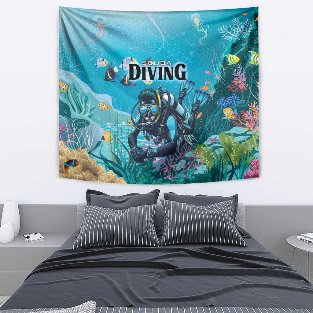 Scuba Diving Tapestry Explore The Depths Discover Yourself - Wonder Print Shop