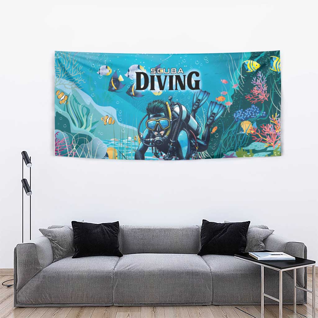 Scuba Diving Tapestry Explore The Depths Discover Yourself - Wonder Print Shop