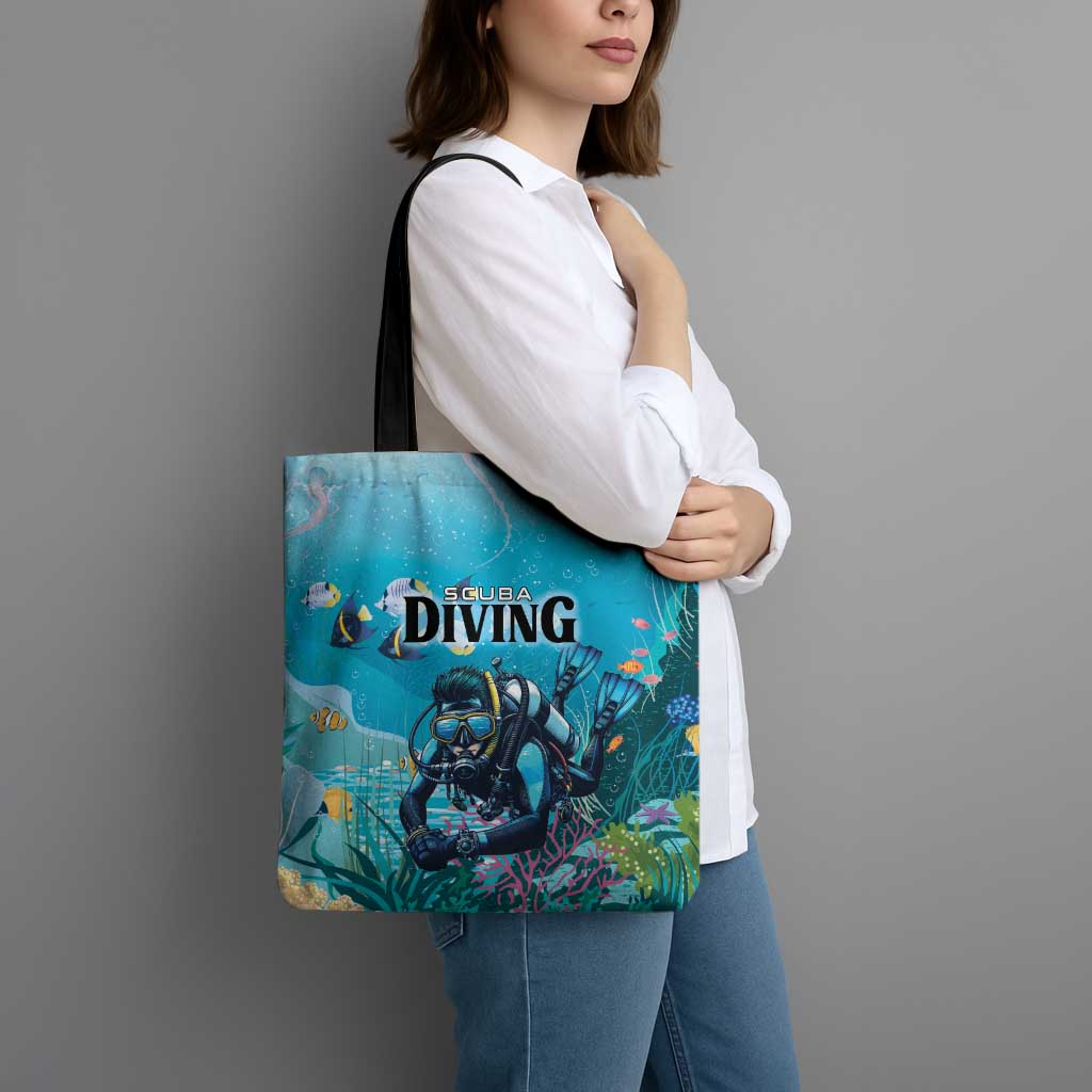 Scuba Diving Tote Bag Explore The Depths Discover Yourself - Wonder Print Shop