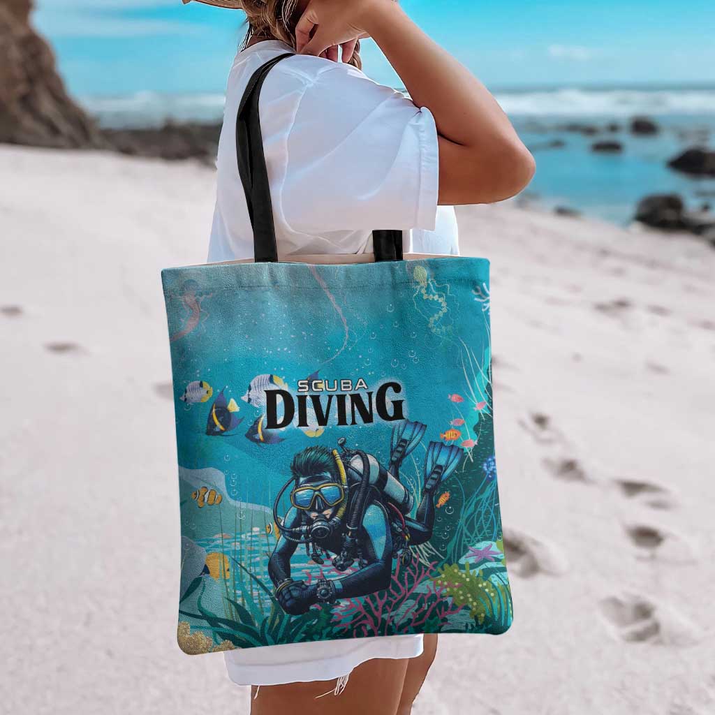 Scuba Diving Tote Bag Explore The Depths Discover Yourself - Wonder Print Shop