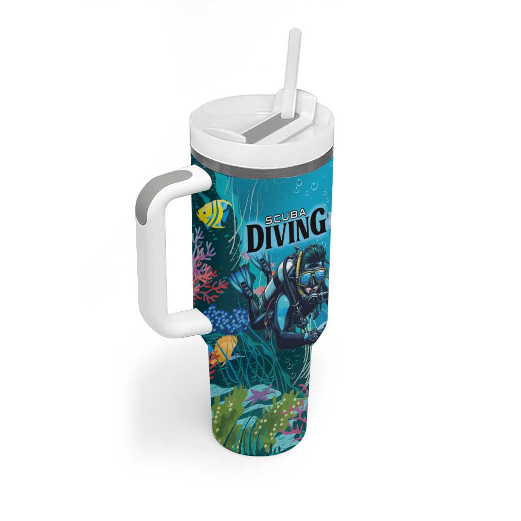 Personalized Scuba Diving Tumbler With Handle Explore The Depths Discover Yourself - Wonder Print Shop
