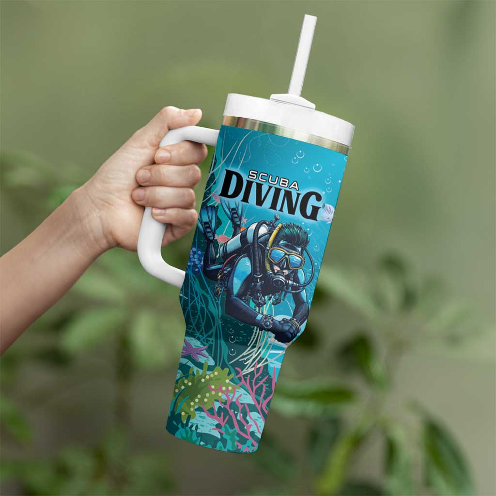 Personalized Scuba Diving Tumbler With Handle Explore The Depths Discover Yourself - Wonder Print Shop