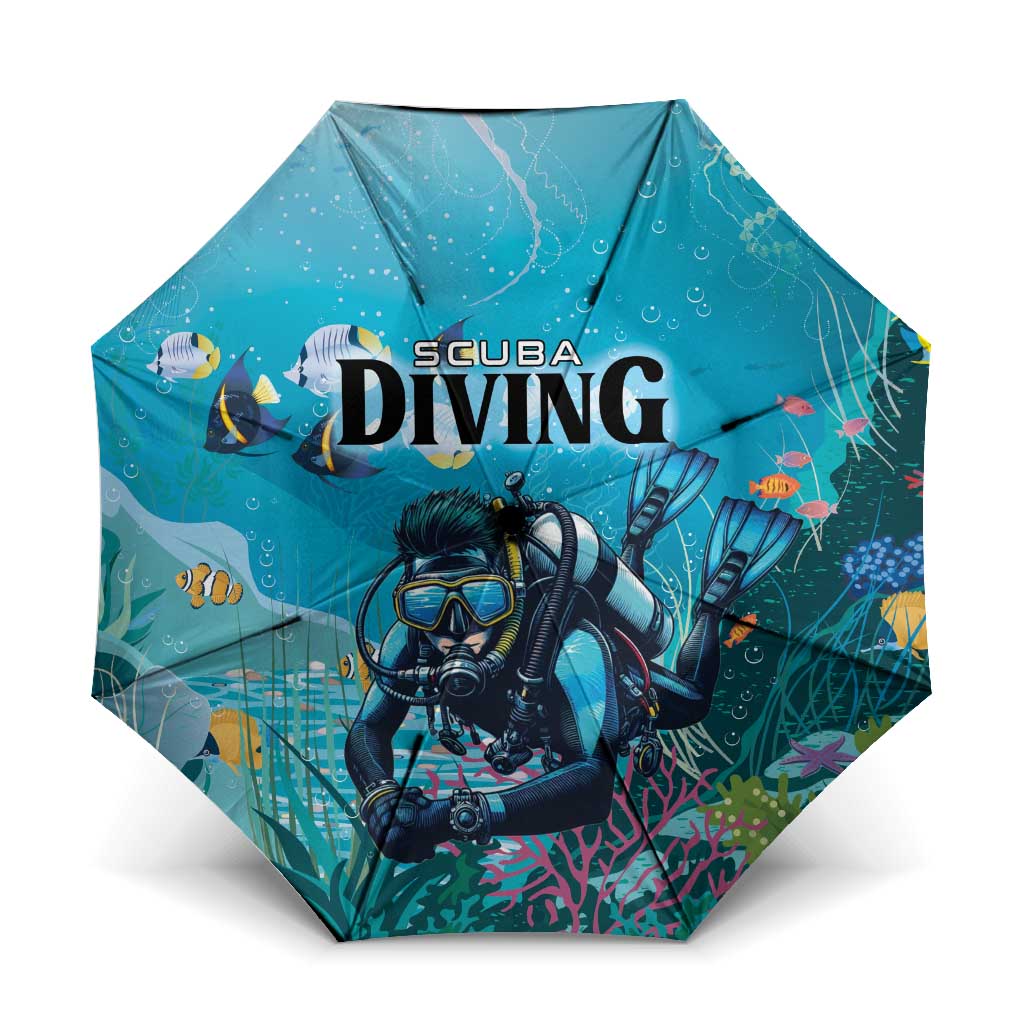 Scuba Diving Umbrella Explore The Depths Discover Yourself - Wonder Print Shop