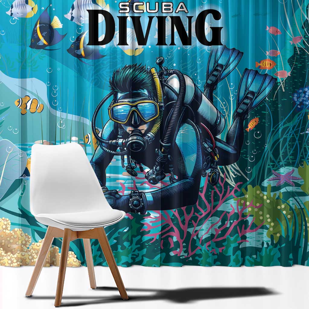 Scuba Diving Window Curtain Explore The Depths Discover Yourself - Wonder Print Shop