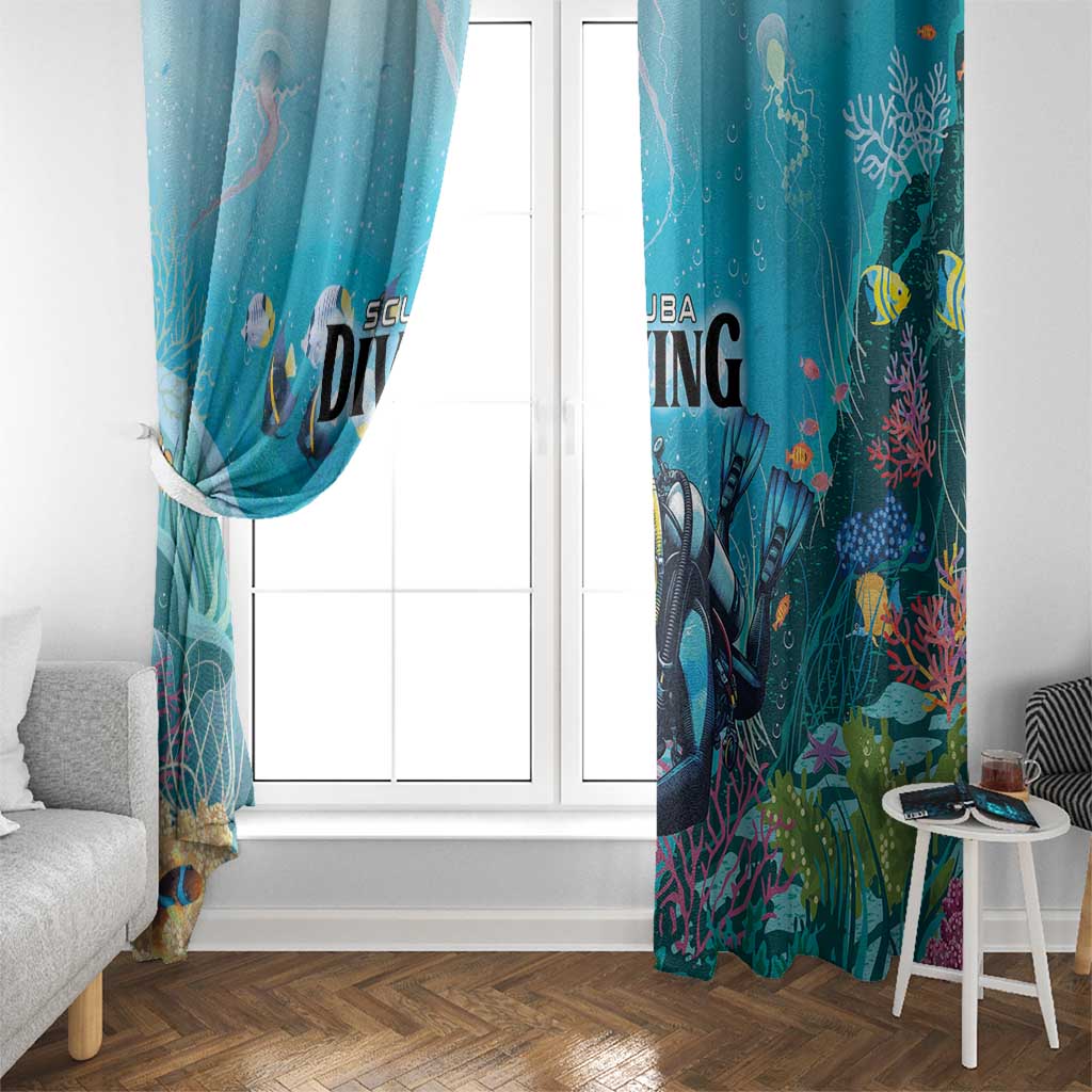 Scuba Diving Window Curtain Explore The Depths Discover Yourself - Wonder Print Shop