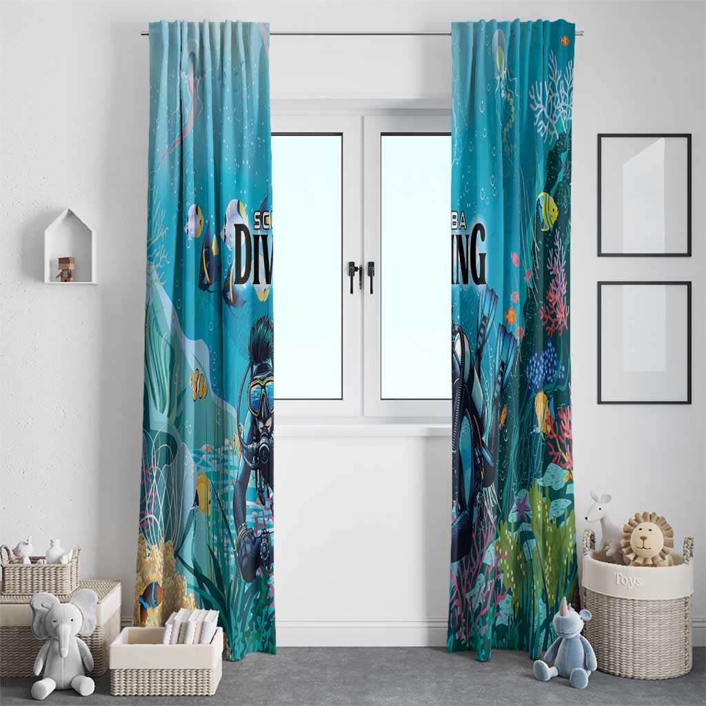 Scuba Diving Window Curtain Explore The Depths Discover Yourself - Wonder Print Shop