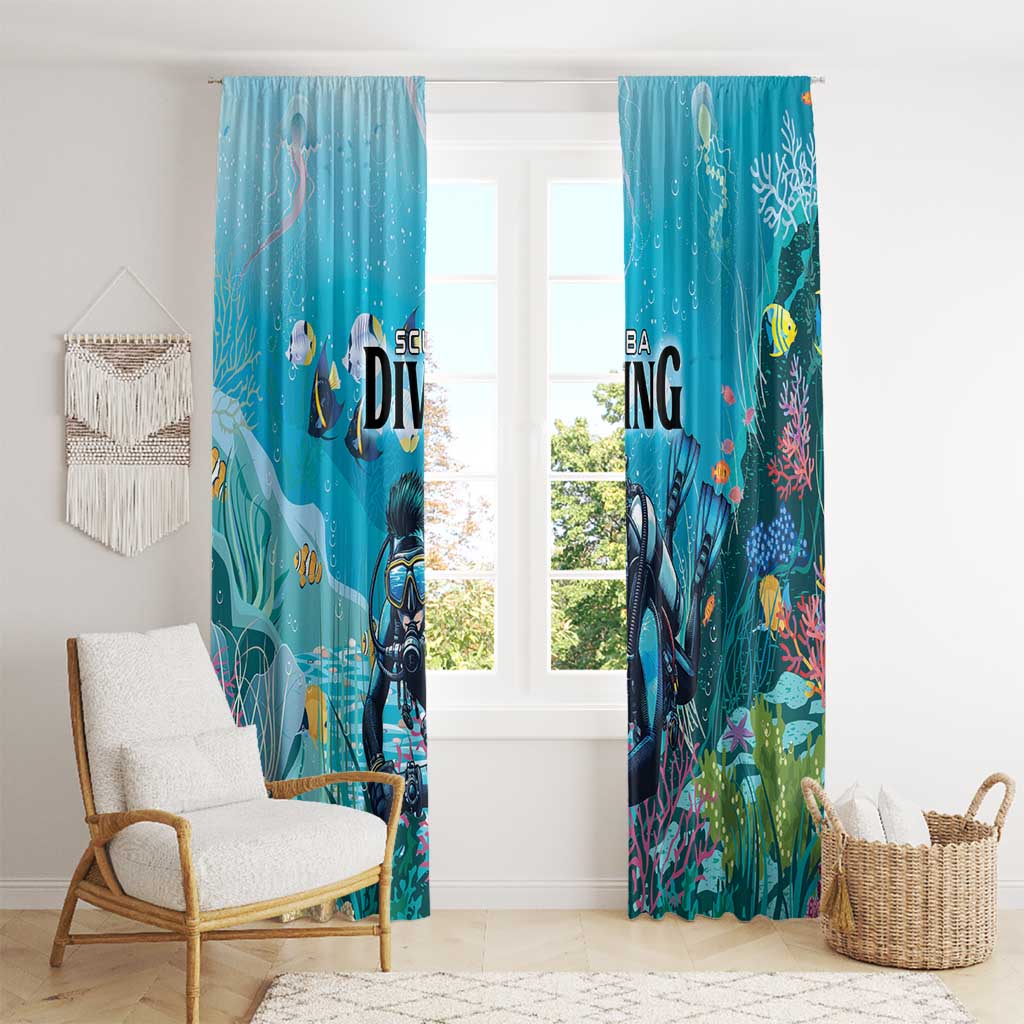 Scuba Diving Window Curtain Explore The Depths Discover Yourself - Wonder Print Shop
