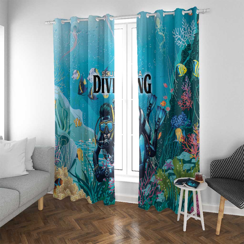 Scuba Diving Window Curtain Explore The Depths Discover Yourself - Wonder Print Shop