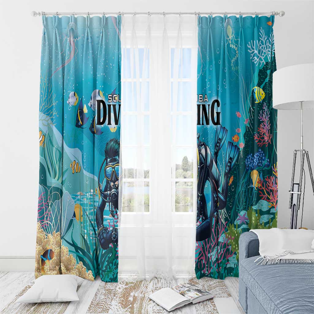 Scuba Diving Window Curtain Explore The Depths Discover Yourself - Wonder Print Shop
