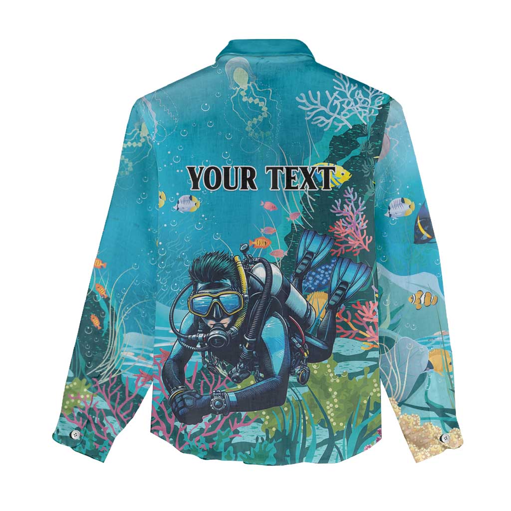 Personalized Scuba Diving Women Casual Shirt Explore The Depths Discover Yourself - Wonder Print Shop