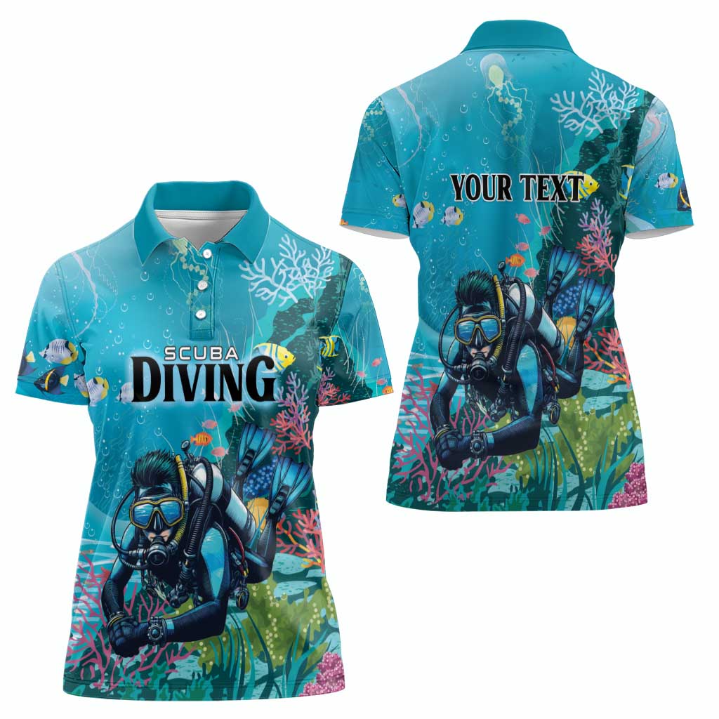 Personalized Scuba Diving Women Polo Shirt Explore The Depths Discover Yourself - Wonder Print Shop