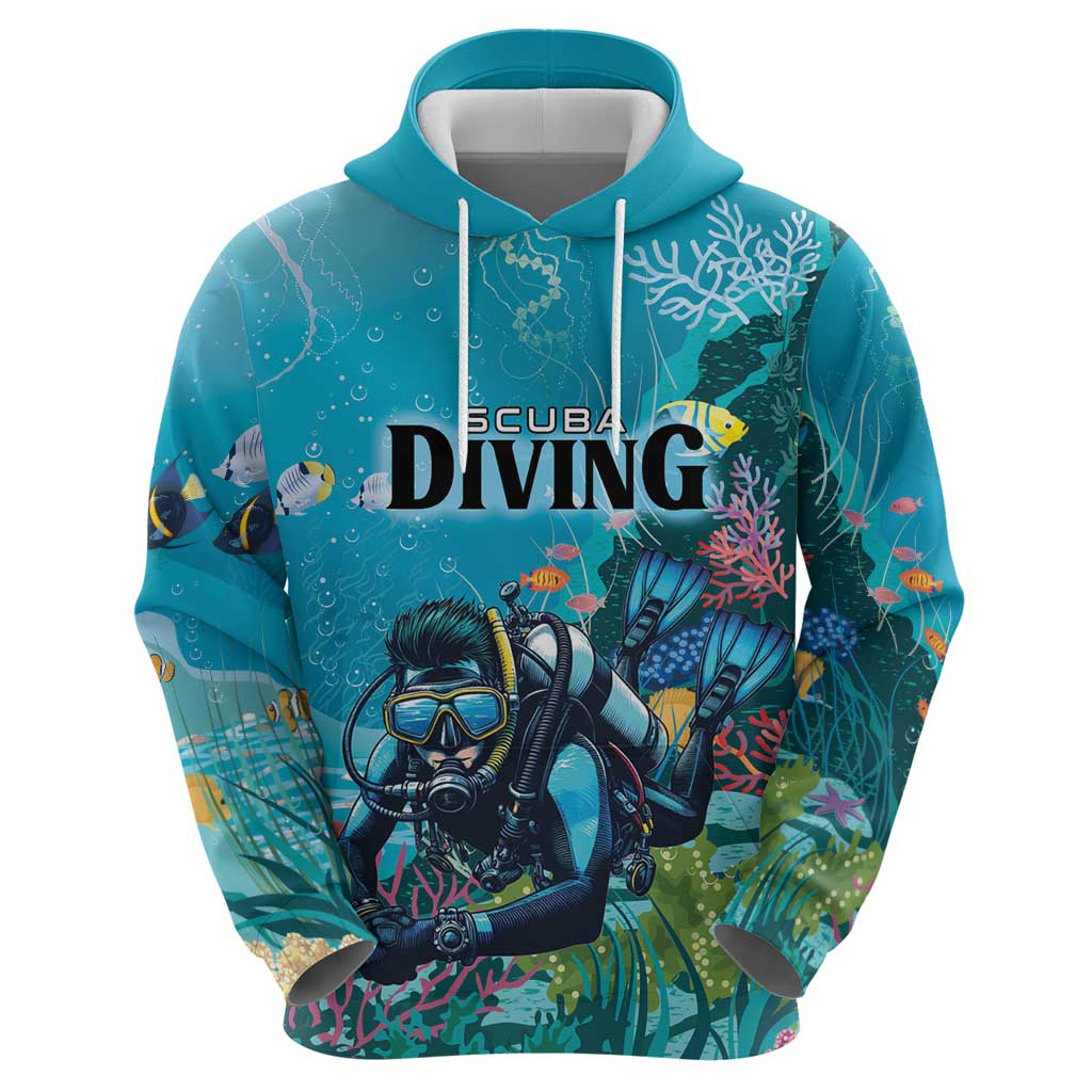 Personalized Scuba Diving Zip Hoodie Explore The Depths Discover Yourself - Wonder Print Shop