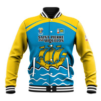 Personalized Saint Pierre and Miquelon Baseball Jacket A Mare Labor - Wonder Print Shop