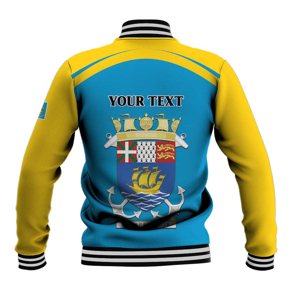 Personalized Saint Pierre and Miquelon Baseball Jacket A Mare Labor - Wonder Print Shop
