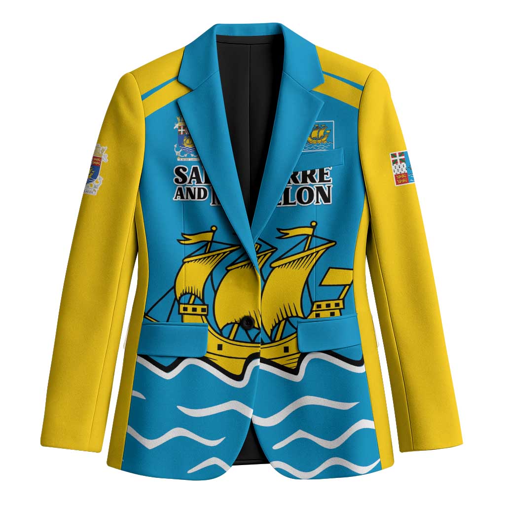 Personalized Saint Pierre and Miquelon Blazer A Mare Labor - Wonder Print Shop