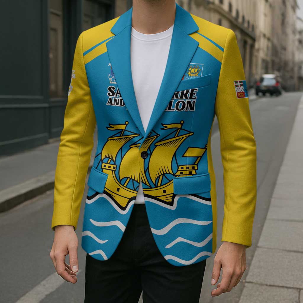 Personalized Saint Pierre and Miquelon Blazer A Mare Labor - Wonder Print Shop