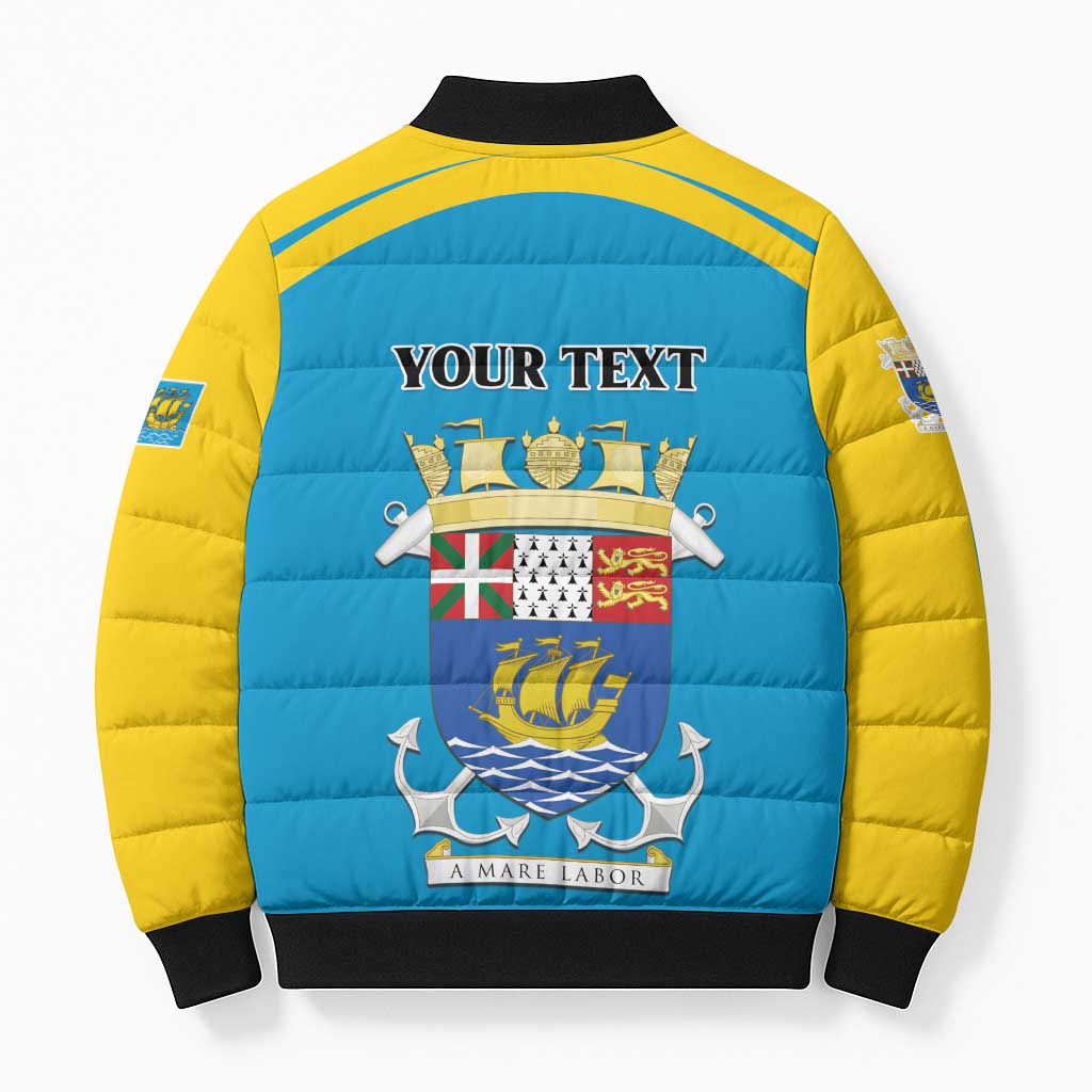 Personalized Saint Pierre and Miquelon Bomber Puffer Jacket A Mare Labor - Wonder Print Shop