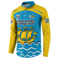 Personalized Saint Pierre and Miquelon Button Sweatshirt A Mare Labor - Wonder Print Shop