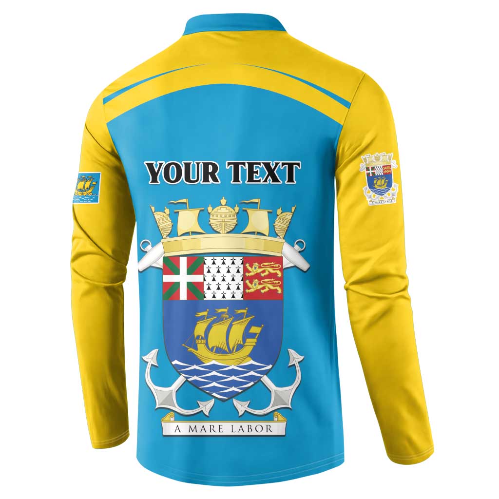 Personalized Saint Pierre and Miquelon Button Sweatshirt A Mare Labor - Wonder Print Shop