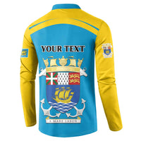 Personalized Saint Pierre and Miquelon Button Sweatshirt A Mare Labor - Wonder Print Shop