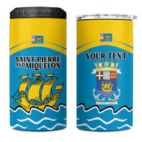 Personalized Saint Pierre and Miquelon 4 in 1 Can Cooler Tumbler A Mare Labor - Wonder Print Shop
