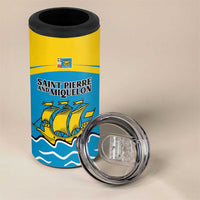 Personalized Saint Pierre and Miquelon 4 in 1 Can Cooler Tumbler A Mare Labor - Wonder Print Shop